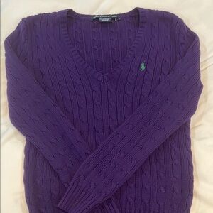 Ralph Lauren Purple Cable Knit Sweater